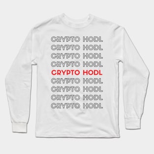 Crypto HODL Typography (red) Long Sleeve T-Shirt